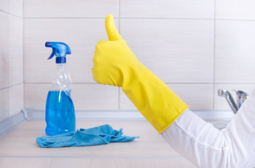 Professional cleaning tasks for kitchens and bathrooms