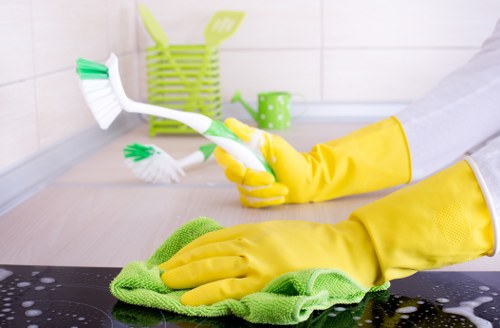 Office cleaning in a Merton business premises with meeting room and glass partitions